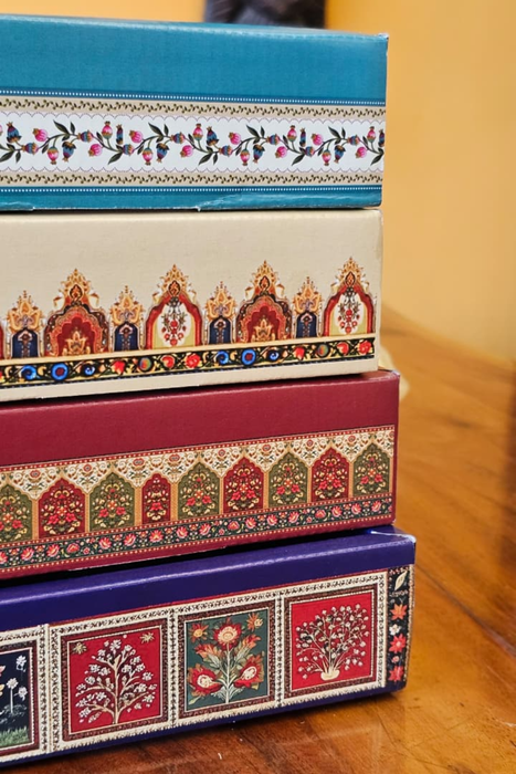 Multipurpose Decorative Viral Folding Paper Box (without net and Twister) Rectangle Cardboard Box DIY Tray for Gift Hamper, Gifting (Cardboard Folding Paper Box),Room Hamper,Wedding Hamper