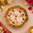 (Design No.34) Premium Golden Metal Decorative Plate | 3.5 Inch Floral Design Plate | Pooja, Festive & Home Decor
