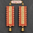 ( Design No.1 )( 2 pcs )Traditional Embellished Door Hanging with Bell | Red & Golden Decorative| 16 × 5.5 Inch Wall Hanging
