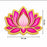 3D Look Decorative MDF Lotus Cutouts for Diwali Rangoli & Festival Decoration | Pink & Golden Lotus | 15 × 12 cm**