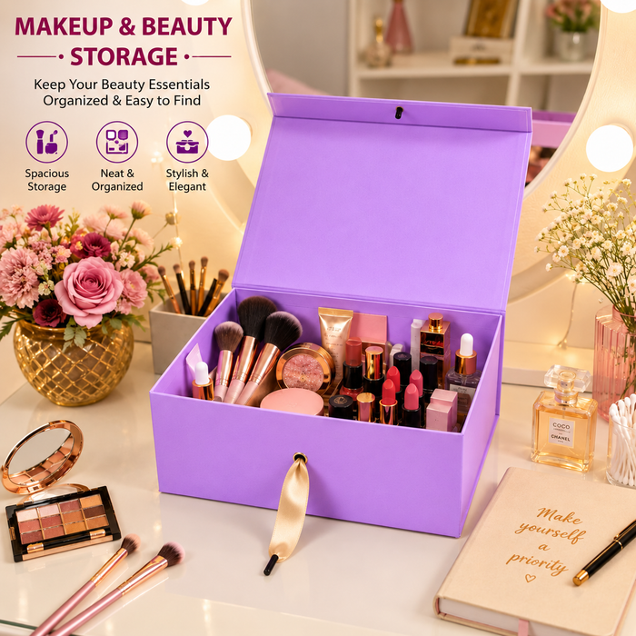 Collapsible  Without Magnet  Decorative Folding Paper Cardboard /Box with ribbon,DIY Box for Gift Hamper,Valentine Gifting,Wedding gifing.