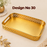 (Design No.30) Premium Golden Decorative Serving Tray with Cutwork Design | Elegant Metal Tray with Handles | Luxury Gift, Wedding & Home Décor Tray