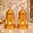 (Design No.39) Golden Metal Hanging Lantern for Diya & Candle | Decorative Moroccan-Style Lantern | 7.5 Inch Height × 3.5 Inch Width