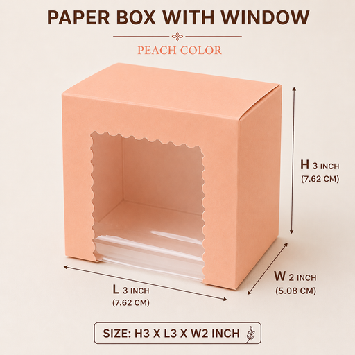 Mailer box for Cupcake & Mini Brownie Box with Window |Gift Box for Cupcakes, Mini Brownies & Ferrero Rocher Chocolates H3 × L3 × W2 Inch