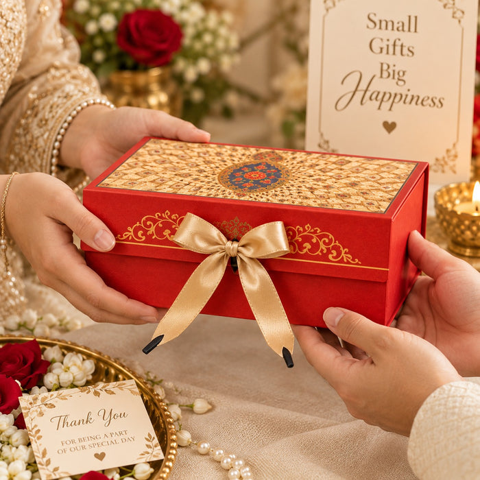 Collapsible  Without Magnet  Decorative Folding Paper Cardboard /Box with ribbon,DIY Box for Gift Hamper,Valentine Gifting,Wedding gifing.