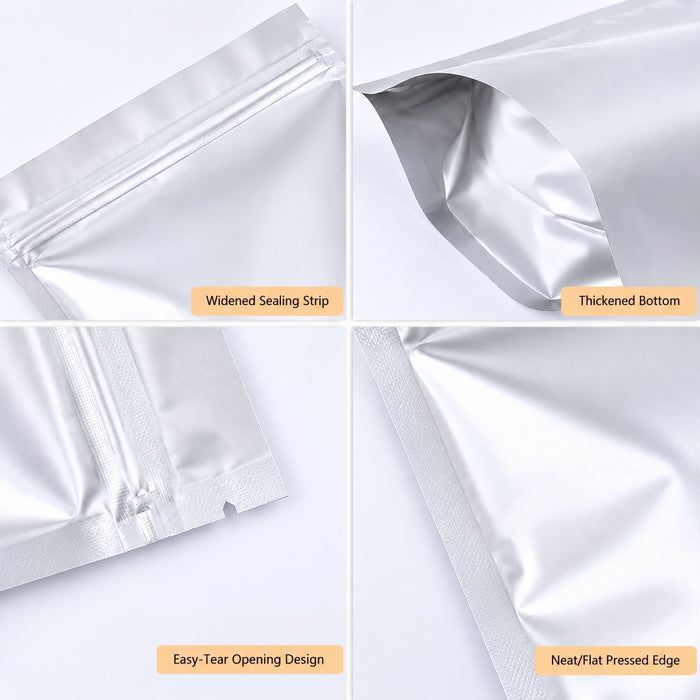 Premium Aluminium Foil Stand-Up Zipper Pouch | 10 × 7 Inch | Multiple Colour Options | Reusable Packaging Bag for Dry Fruits, Snacks & Gifting