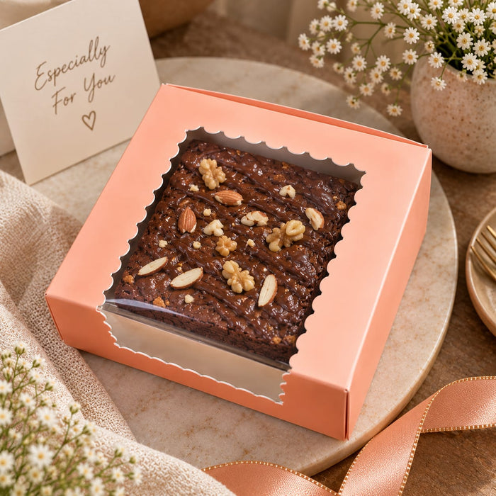Mailer box for Cupcake & Mini Brownie Box with Window |Gift Box for Cupcakes, Mini Brownies & Ferrero Rocher Chocolates H3 × L3 × W2 Inch