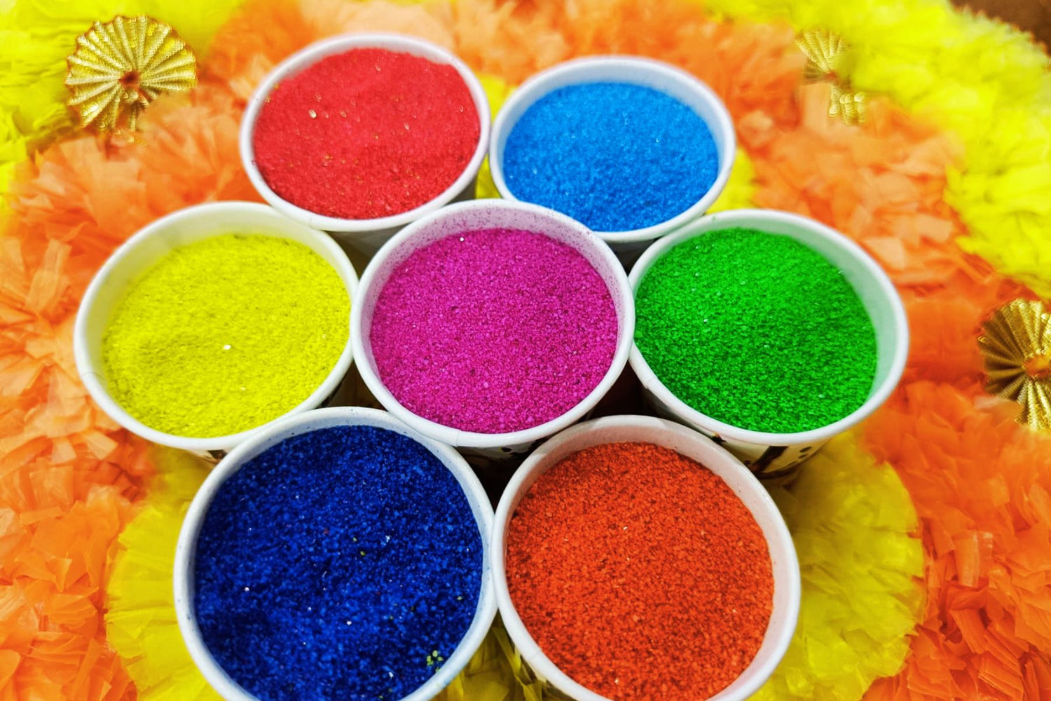 Colour Powder Bottles Kolam Rangoli Powder for Floor Rangoli, Art,home  Decor, Pooja Set of 10 Rangoli Colors in Plastic Squeeze Bottles 