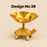 (Design No.28) Golden Metal Turtle Decorative Bowl | 3 Inch Width × 2.5 Inch Height | Tabletop Urli | Home, Pooja & Festive Decor