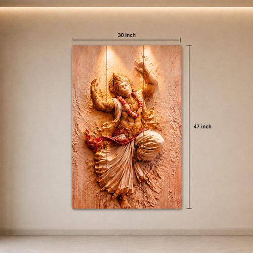 Hanumanji Backdrop for Home Décor , Janmashtami , Ganpati Decor , | MDF Foldable Wall Decor & Pooja Decoration | 3-Piece Panel