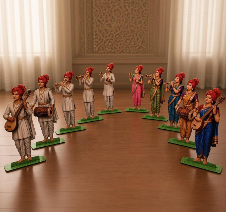 Ganpati Decoration & Festive Decor  Cutout  Set with stand Ganpati decoration Mini Table Top Decor for ganpati festive , Mandir, Pooja & Festival Decoration