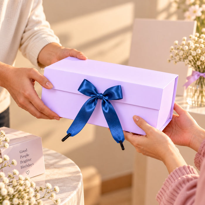 Collapsible  Without Magnet  Decorative Folding Paper Cardboard /Box with ribbon,DIY Box for Gift Hamper,Valentine Gifting,Wedding gifing.