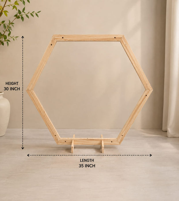 Premium Foldable Mandap / Makhar / Wooden Backdrop Stand | Available in Round, Hexagon & Arch Shapes | Elegant Event Decoration Frame