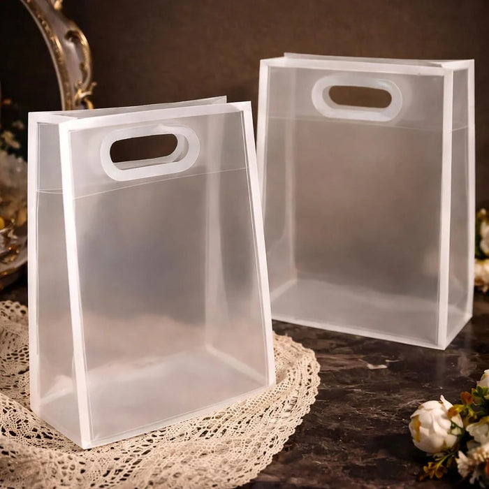 Small Size ( 18 X 8 X 26 CM )Transparent Bag Goodie Bags, Clear Gift Bag, Hamper Bag,Carry Bags,Shopping Gift Bag,Gifting,Presents,Return Gifts,Birthday,Festivals,Events