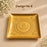 (Design No.8) 1 Pcs Premium Golden Metal Decorative Tray with Om Design | Embossed Floral Pooja Thali & Centerpiece Tray | Elegant Home Décor, Diwali, Festive & Pooja Decoration |