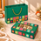 Premium Green Floral Printed Gift Hamper Box with Transparent Window | 11 × 8 × 3 Inch | Elegant Gift Packaging Box