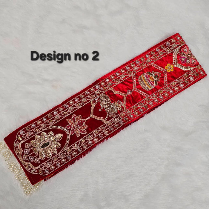 (1 Pcs )Designer Red Traditional Khes | Embroidered Wedding & Festive Khes | Traditional Shagun & Pooja Khes