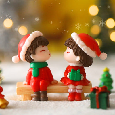 Romantic Couple Miniature Figurine | Cute Boy & Girl Love Showpiece Sitting on Bench | Decorative Gift for Home, Table, Bedroom, Office, Car Dashboard (Multicolor)