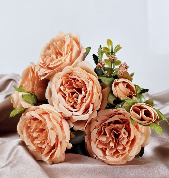 1 Pcs Artificial Rose Peony Fake Flowers Sticks Bunch Decorative Items for Home Decor & New Year Decoration Plants (Without Vase Pot)