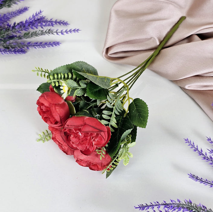 1 Pcs Artificial Bridal Piano Rose Peony Flower for Gifting,Flowers Sticks Bunch Decorative Items for Home, (without Vase Pot)(Pack of 1) (MATERIAL : Fabric)