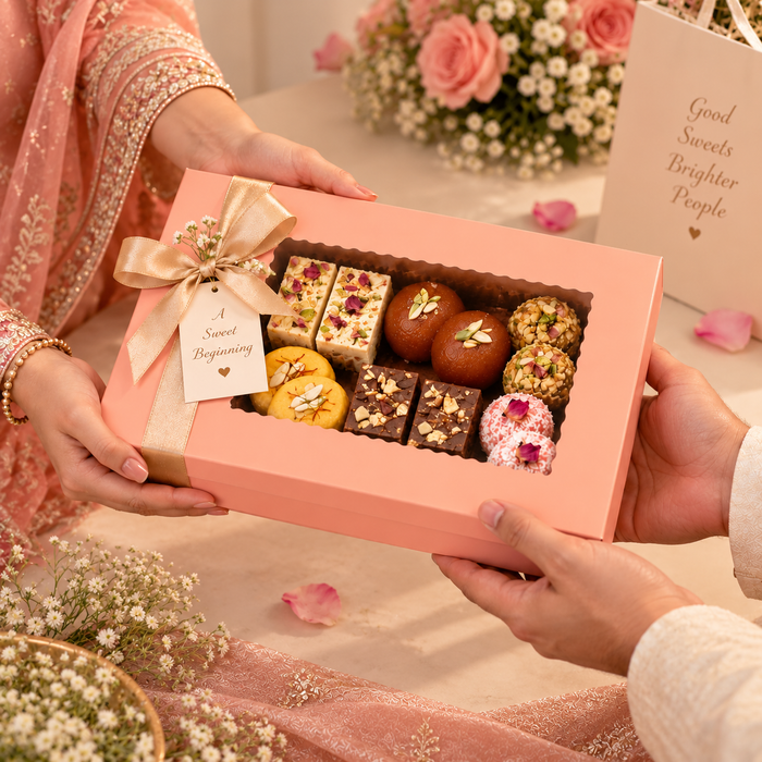 Paper Mailer Box with Window | Premium Gift & Bakery Packaging Box | Available in Peach & Mint Green L6 × H8.5 × W2 Inch
