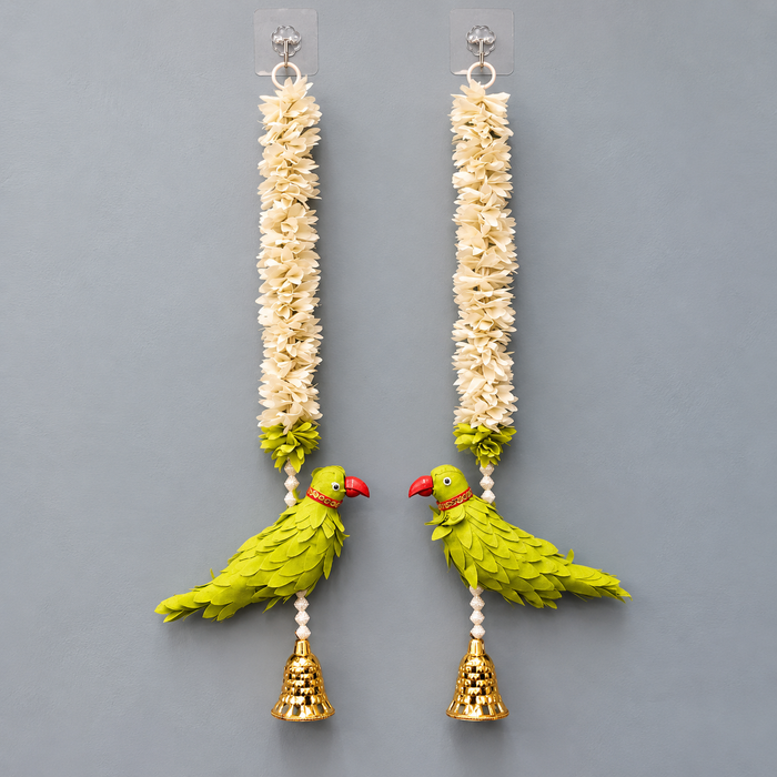 (Design No.1) Premium Peacock Door Hanging Toran with Lotus & Floral Garland – Traditional Indian Wall Decor for Diwali, Pooja & Festive Home Decoration