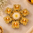 (Design No.29) Golden Diya Rangoli Decoration Set | 8 Inch Traditional Diya & Floral Rangoli Decor | Diwali Pooja Room, Home Entrance & Festive Decoration