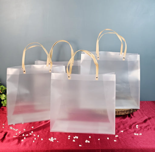 Large Size (35 X 14 X 32 CM) Translucent Bags Goodie Bags With Handle Gift bag, hamper bag, Carry Bags, shopping gift bag, gift for Gifting, Presents, Return Gifts, Birthday, Party, Festivals