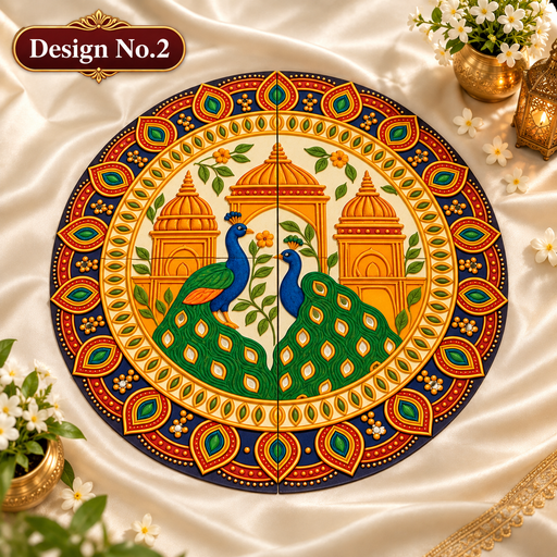 MDF 3D Rangoli | Reusable Decorative Rangoli for Diwali, Home Decor, Festive, Ganpati & Durga Puja Decoration