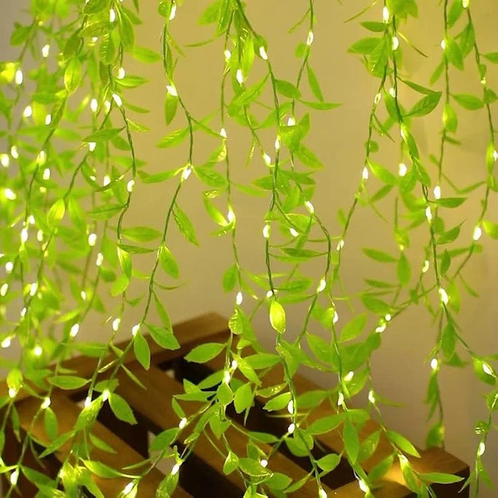 (DESIGN NO.5) 1 PCS Green Leaf LED Hanging String Lights | Decorative Fairy Lights for Ganpati, Durga Puja, Diwali & Home Décor