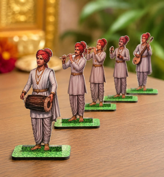 Ganpati Decoration & Festive Decor  Cutout  Set with stand Ganpati decoration Mini Table Top Decor for ganpati festive , Mandir, Pooja & Festival Decoration