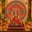Round Ganpati Mandap with Stand – 18 Inch | Mandala & Peacock Theme + Jharokha Shape Option