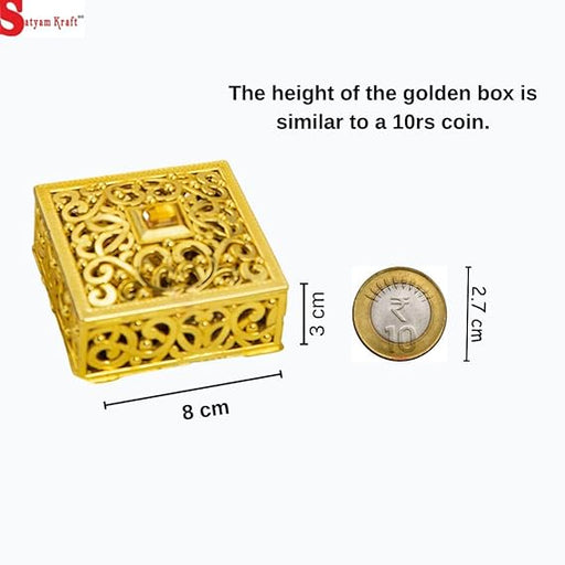 Decorative Square Golden Acrylic box for Storage Wedding gift,return gift, Christmas Decoration items, Gift box for storage Items.