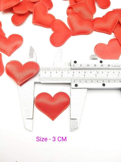 Red Satin Heart Patch Perfect for Him Her Valentine's day wedding New year Birthday Annivesary Mother's day Party Decor Romantic Art craft Clothing Table Decor