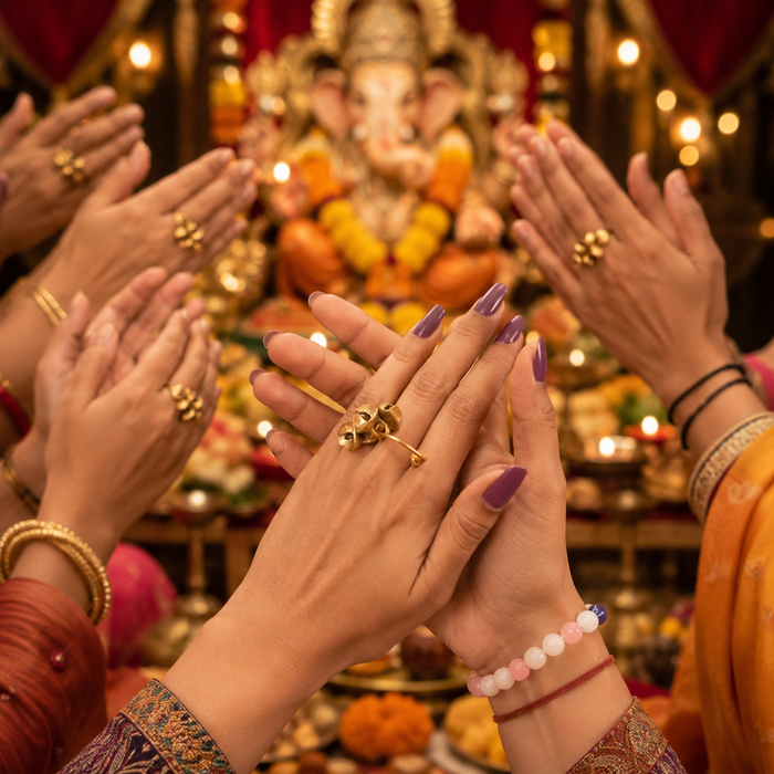 Ghungroo Ring for Wedding, Bridal Entry ,Ganpati and Janmashtmi Aarti , Clapping Ghungroo Kadi Finger, for Ring Gifting, Small Bells For Lord Godess God Ganapati, Pooja Aarti Ganesh Pooja Celebration, Clapping Anguthi
