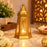 (Design No.39) Golden Metal Hanging Lantern for Diya & Candle | Decorative Moroccan-Style Lantern | 7.5 Inch Height × 3.5 Inch Width