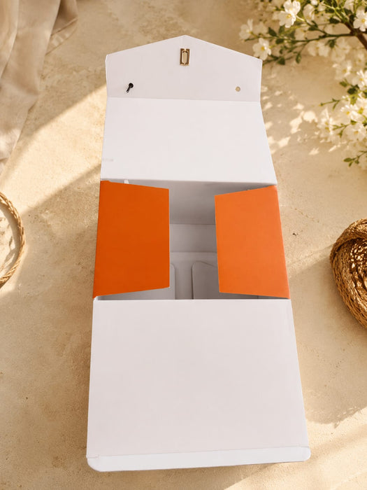 Premium Decorative Cardboard Gift Box with Handle | Festive & Wedding Hamper Packaging