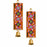(Design No.2)( 2 pcs )Traditional Embellished Door Hanging with Bell | Red & Golden Decorative| 16 × 5.5 Inch Wall Hanging
