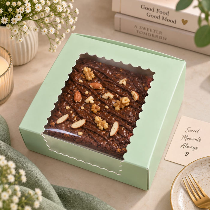 Mailer box for Cupcake & Mini Brownie Box with Window |Gift Box for Cupcakes, Mini Brownies & Ferrero Rocher Chocolates H3 × L3 × W2 Inch