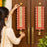 ( Design No.1 )( 2 pcs )Traditional Embellished Door Hanging with Bell | Red & Golden Decorative| 16 × 5.5 Inch Wall Hanging