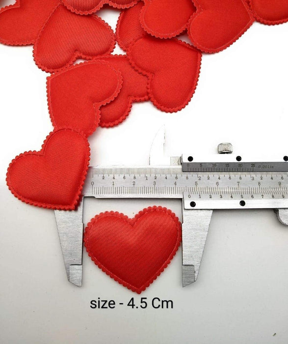 Red Satin Heart Patch Perfect for Him Her Valentine's day wedding New year Birthday Annivesary Mother's day Party Decor Romantic Art craft Clothing Table Decor