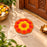 Marigold MDF T Light   Rangoli | 5.5 Inch Floral Rangoli for Diwali, Festive & Home Décor
