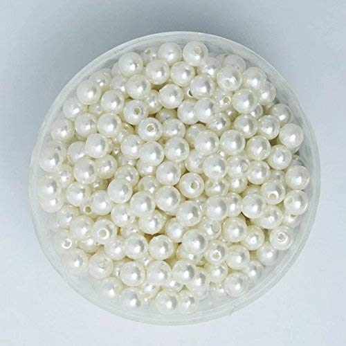 Artificial Off White Moti (14 mm) Pearls Beads for Jewellery Making, Earring, Necklace, Bracelet Set for Beading, Crafting, Scrap Booking and Hand Embroidery Materials DIY