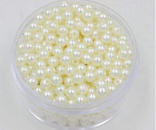 Moti (Off-White) (10 mm) Pearl, Crafts Artificial Pearl Beads for Beading DIY Jewellery