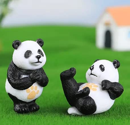 Panda Miniature Set for Unique Gift, Home,Bedroom, Living Room, Office, Restaurant Decor, Figurines and Garden Decor Items (Multicolor)(Poly Resin)(4 Pieces in 1 Set)