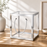 Clear Transparent Gift Box with Frame and Rope Handle for Hampers, Wedding Gifts, Return Gifts, Chocolates, Dry Fruits, Cosmetics, Baby Shower, Festive Gifting & Premium Gift Packaging (21 cm x 21 cm x 21 cm size)