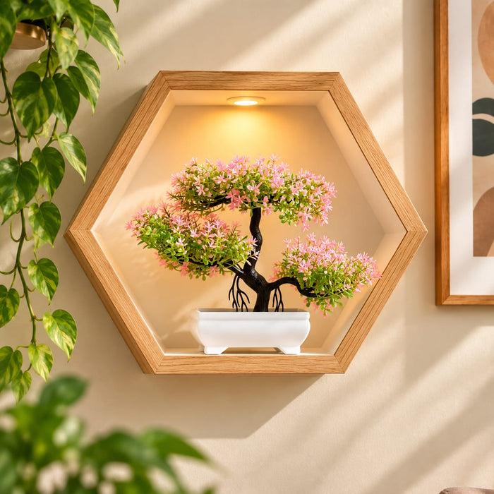 Artificial Bonsai Tree with Designer Pot for Home Decor, Room Decorations, Living Room Table, Diwali Decoration Plants and Craft Items Corner (Pack of 1)