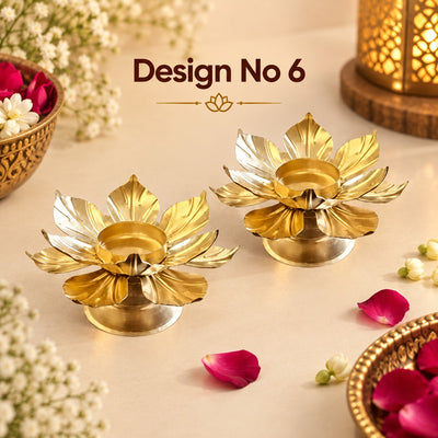 (Design No.6) Candle Holder metal Lotus Tealight holder Metal Stand for Wedding Give Aways Home Decor Candle Holder Diwali decoreSet.