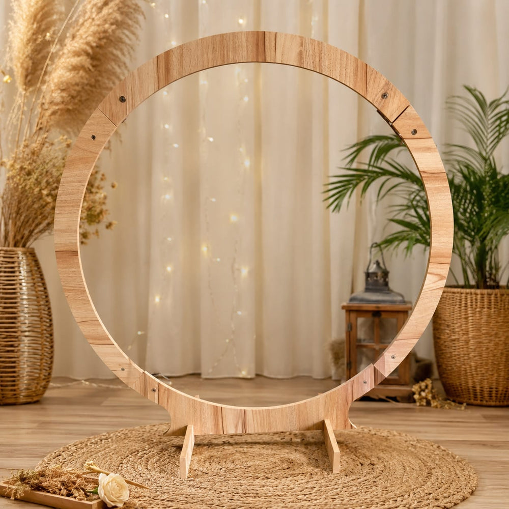 Premium Foldable Mandap / Makhar / Wooden Backdrop Stand | Available in Round, Hexagon & Arch Shapes | Elegant Event Decoration Frame