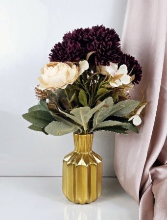 Artificial Dahlia Peony Flowers for Home Decor, Gifting, Office, Living Room, Bedroom, Event,Birthday,(without Vase Pot)